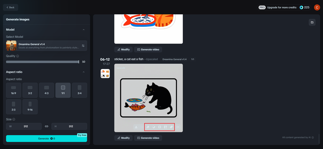Customize stickers in 即梦AI