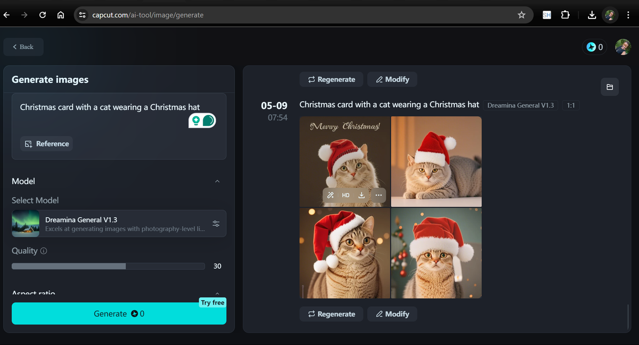 Image Generation on 即梦AI website