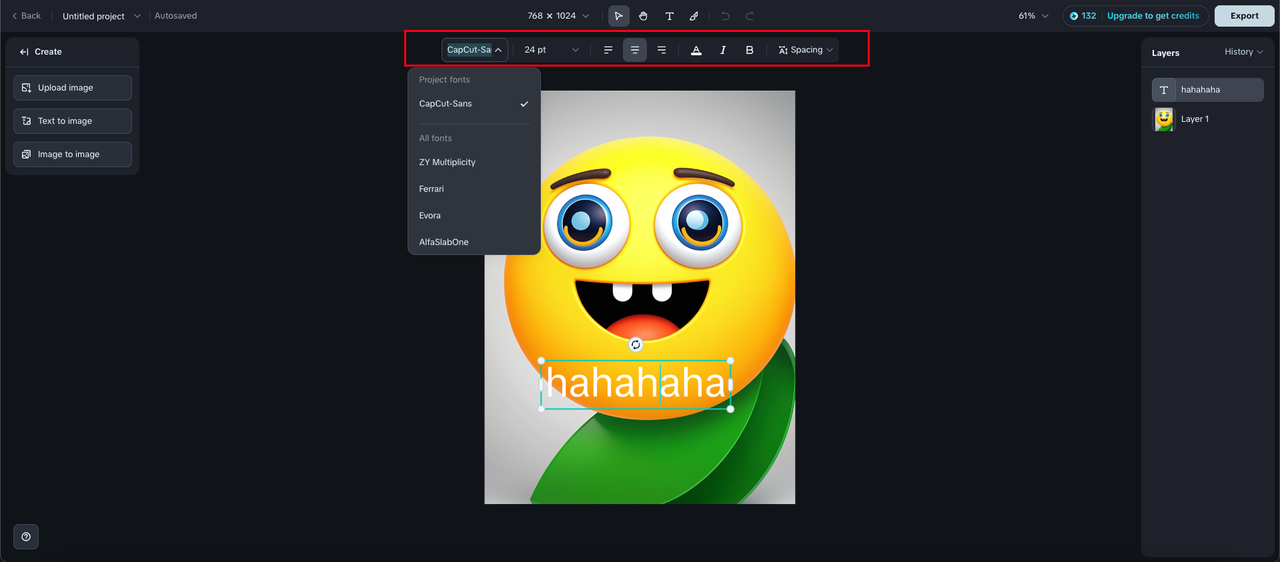 Text tool on 即梦AI
