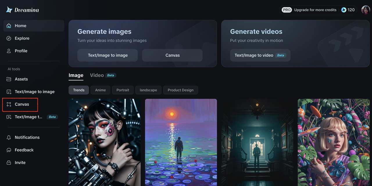 即梦AI homepage interface